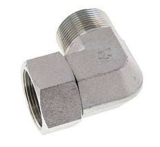 G 1 1/2'' M/F Zinc plated Steel 90 deg Elbow Fitting 125 Bar - Hydraulic