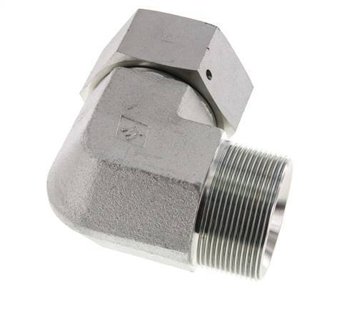 G 2'' M/F Zinc plated Steel 90 deg Elbow Fitting 75 Bar - Hydraulic