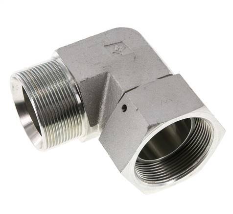 G 2'' M/F Zinc plated Steel 90 deg Elbow Fitting 75 Bar - Hydraulic