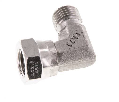 G 1/4'' M/F Stainless steel 90 deg Elbow Fitting 350 Bar - Hydraulic