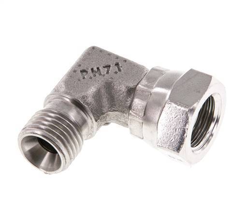 G 1/4'' M/F Stainless steel 90 deg Elbow Fitting 350 Bar - Hydraulic