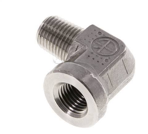 1/4'' NPT x 1/4'' NPT M/F Stainless steel 90 deg Elbow Fitting 275 Bar - Hydraulic