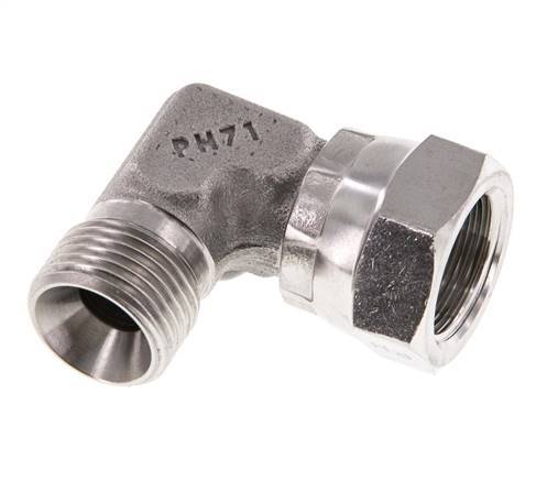 G 3/8'' M/F Stainless steel 90 deg Elbow Fitting 325 Bar - Hydraulic