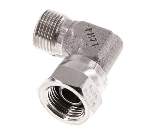 G 3/8'' M/F Stainless steel 90 deg Elbow Fitting 325 Bar - Hydraulic