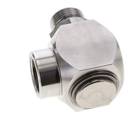 G 1'' M/F Stainless steel 90 deg Elbow Swivel Joint High-pressure 250 Bar - Hydraulic