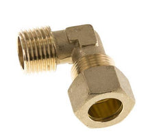 R 1/2'' Male x 15mm Brass 90 deg Elbow Compression Fitting 82 Bar DIN EN 1254-2
