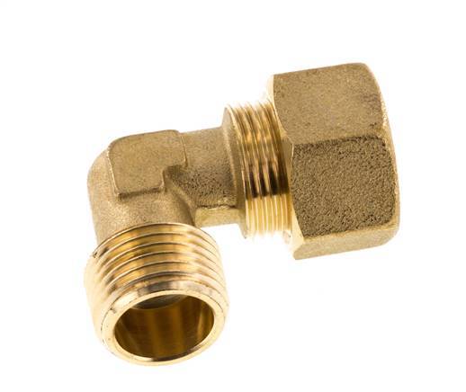 R 1/2'' Male x 16mm Brass 90 deg Elbow Compression Fitting 76 Bar DIN EN 1254-2