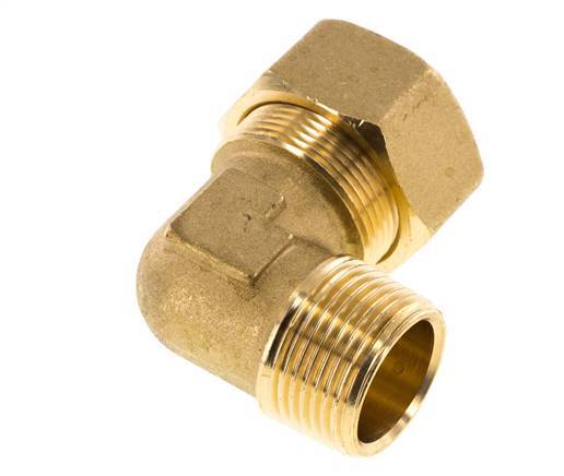 R 3/4'' Male x 22mm Brass 90 deg Elbow Compression Fitting 54 Bar DIN EN 1254-2