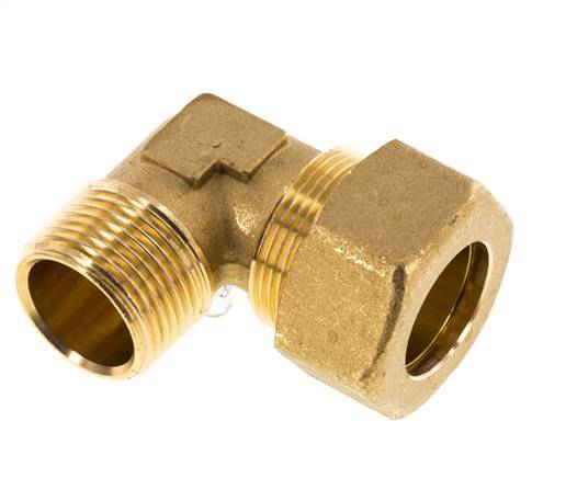 R 3/4'' Male x 22mm Brass 90 deg Elbow Compression Fitting 54 Bar DIN EN 1254-2