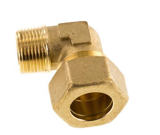 R 3/4'' Male x 22mm Brass 90 deg Elbow Compression Fitting 54 Bar DIN EN 1254-2