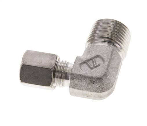 1/2'' NPT Male x 6S Stainless steel 90 deg Elbow Compression Fitting 630 Bar DIN 2353