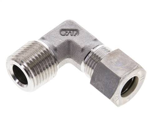 1/2'' NPT Male x 12L Stainless steel 90 deg Elbow Compression Fitting 315 Bar DIN 2353