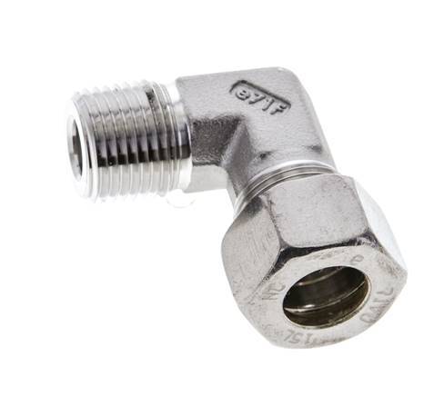 1/2'' NPT Male x 15L Stainless steel 90 deg Elbow Compression Fitting 315 Bar DIN 2353