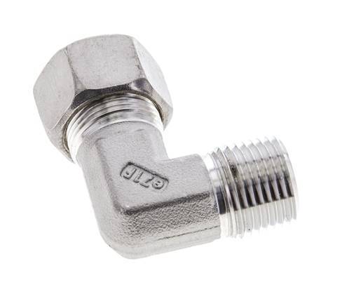 1/2'' NPT Male x 15L Stainless steel 90 deg Elbow Compression Fitting 315 Bar DIN 2353