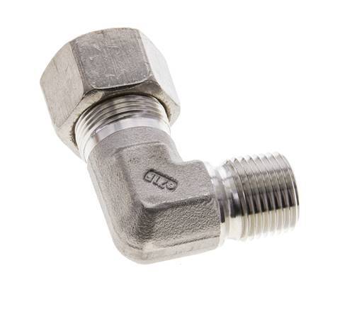 1/2'' NPT Male x 16S Stainless steel 90 deg Elbow Compression Fitting 400 Bar DIN 2353