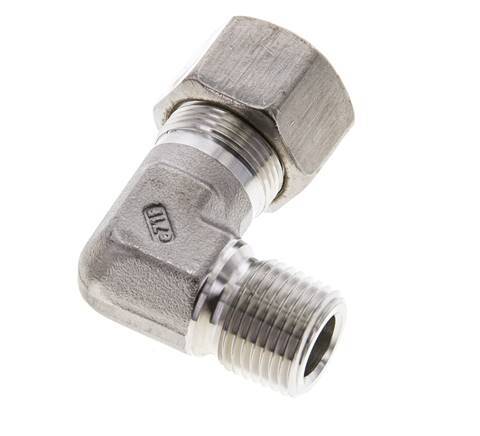 1/2'' NPT Male x 16S Stainless steel 90 deg Elbow Compression Fitting 400 Bar DIN 2353