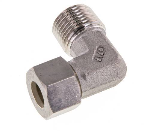 R 1/2'' Male x 12L Stainless steel 90 deg Elbow Compression Fitting 315 Bar DIN 2353