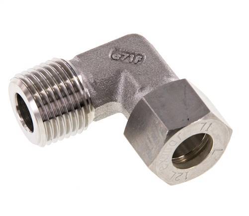 R 1/2'' Male x 12L Stainless steel 90 deg Elbow Compression Fitting 315 Bar DIN 2353