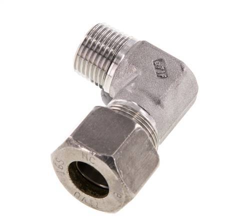 R 1/2'' Male x 16S Stainless steel 90 deg Elbow Compression Fitting 400 Bar DIN 2353