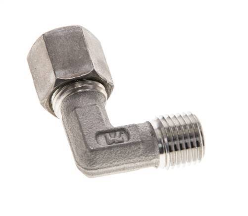 1/4'' NPT Male x 6S Stainless steel 90 deg Elbow Compression Fitting 630 Bar DIN 2353