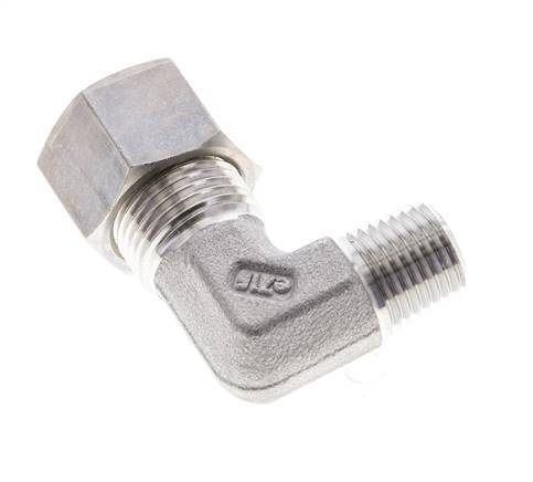 1/4'' NPT Male x 12L Stainless steel 90 deg Elbow Compression Fitting 315 Bar DIN 2353
