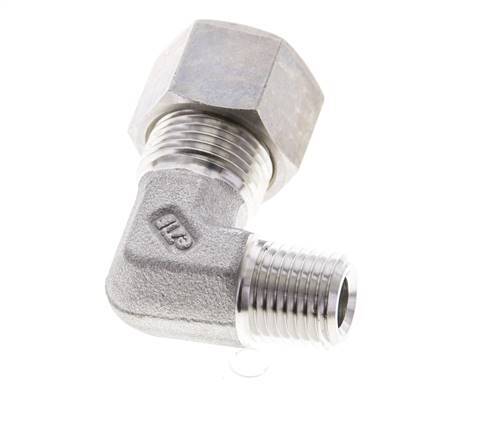 1/4'' NPT Male x 12L Stainless steel 90 deg Elbow Compression Fitting 315 Bar DIN 2353