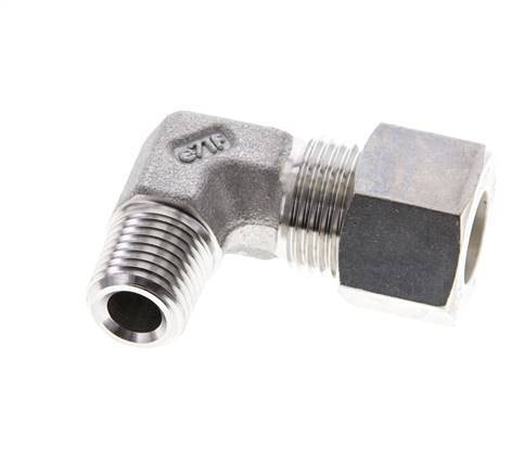 1/4'' NPT Male x 12L Stainless steel 90 deg Elbow Compression Fitting 315 Bar DIN 2353
