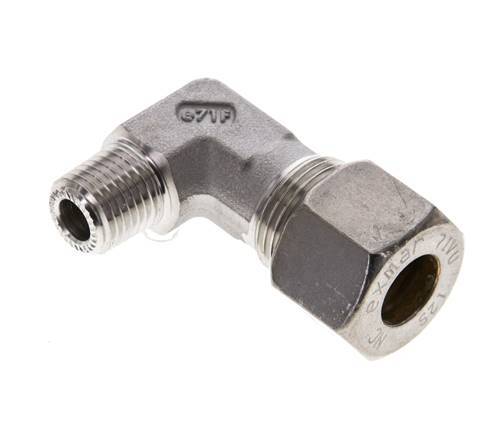 1/4'' NPT Male x 12S Stainless steel 90 deg Elbow Compression Fitting 630 Bar DIN 2353
