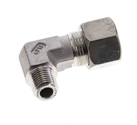 1/4'' NPT Male x 12S Stainless steel 90 deg Elbow Compression Fitting 630 Bar DIN 2353
