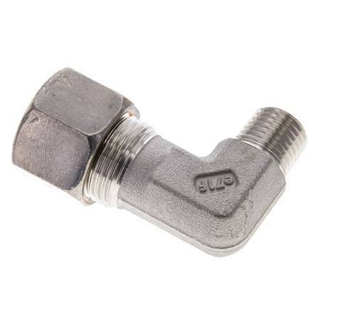 1/4'' NPT Male x 12S Stainless steel 90 deg Elbow Compression Fitting 630 Bar DIN 2353