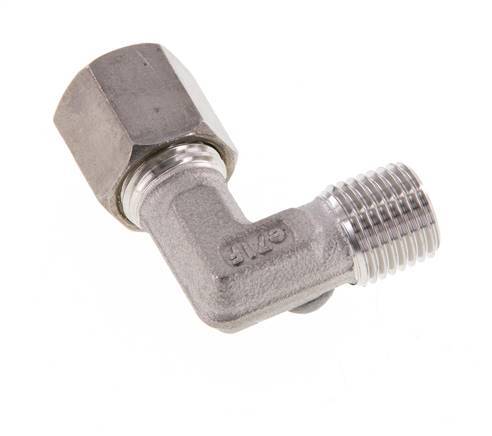 R 1/4'' Male x 6S Stainless steel 90 deg Elbow Compression Fitting 630 Bar DIN 2353