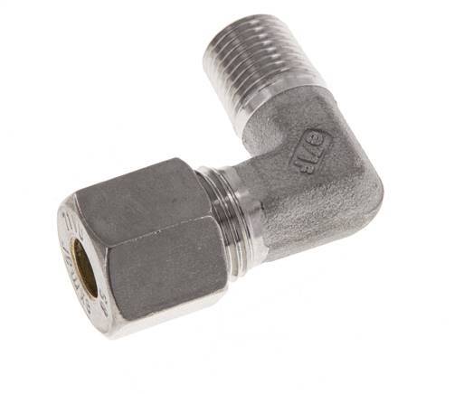 R 1/4'' Male x 8S Stainless steel 90 deg Elbow Compression Fitting 630 Bar DIN 2353