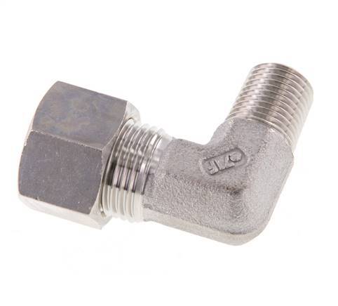 R 1/4'' Male x 12L Stainless steel 90 deg Elbow Compression Fitting 315 Bar DIN 2353
