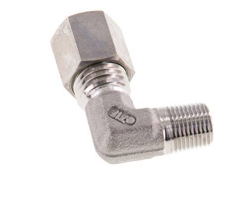 R 1/8'' Male x 6L Stainless steel 90 deg Elbow Compression Fitting 315 Bar DIN 2353
