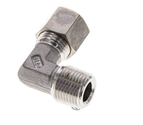 3/8'' NPT Male x 10L Stainless steel 90 deg Elbow Compression Fitting 315 Bar DIN 2353