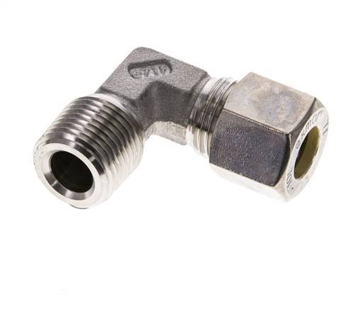 3/8'' NPT Male x 10L Stainless steel 90 deg Elbow Compression Fitting 315 Bar DIN 2353