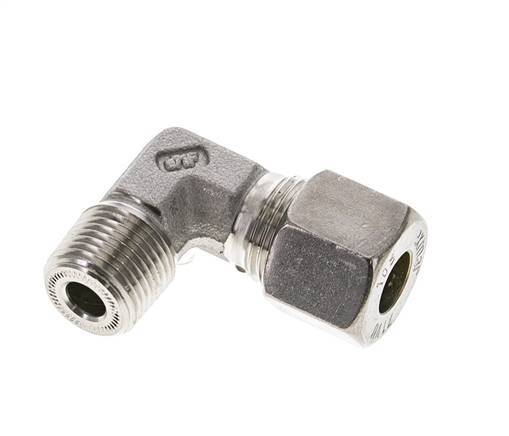 3/8'' NPT Male x 10S Stainless steel 90 deg Elbow Compression Fitting 630 Bar DIN 2353