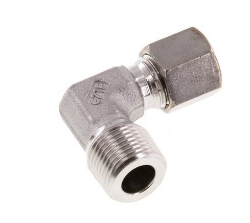 R 3/8'' Male x 8L Stainless steel 90 deg Elbow Compression Fitting 315 Bar DIN 2353