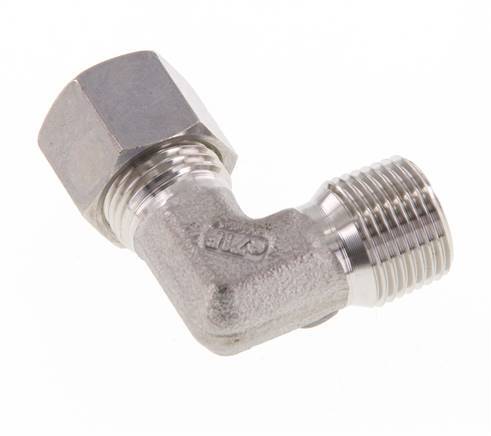 R 3/8'' Male x 10L Stainless steel 90 deg Elbow Compression Fitting 315 Bar DIN 2353