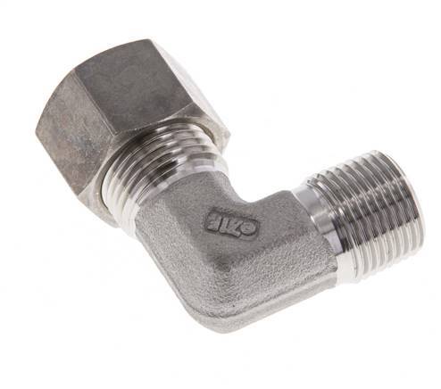 R 3/8'' Male x 12L Stainless steel 90 deg Elbow Compression Fitting 315 Bar DIN 2353