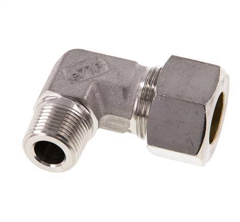 R 3/8'' Male x 15L Stainless steel 90 deg Elbow Compression Fitting 315 Bar DIN 2353