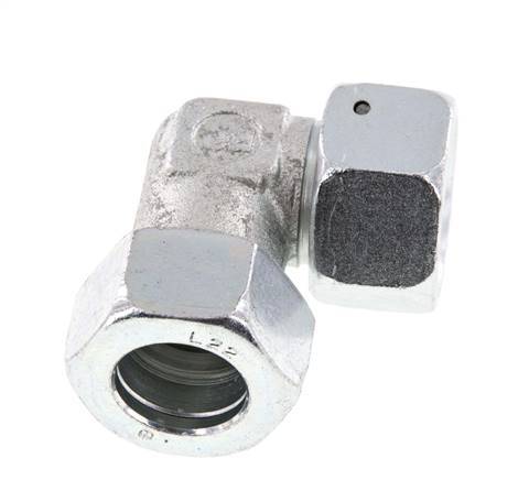 M30x2 x 22L Zinc plated Steel Adjustable 90 deg Elbow Fitting with Sealing cone and O-ring 160 Bar DIN 2353