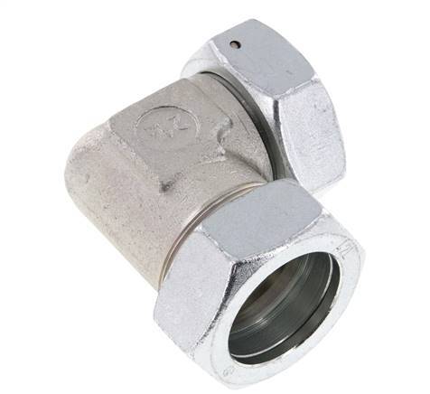 M52x2 x 42L Zinc plated Steel Adjustable 90 deg Elbow Fitting with Sealing cone and O-ring 160 Bar DIN 2353