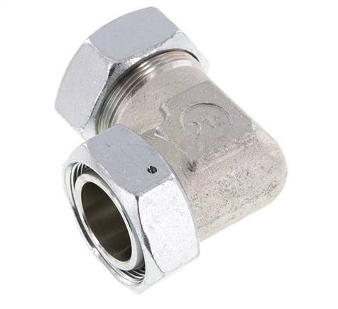 M52x2 x 42L Zinc plated Steel Adjustable 90 deg Elbow Fitting with Sealing cone and O-ring 160 Bar DIN 2353