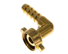 G 1/2'' x 10mm Brass 90 deg Elbow Hose barb with NBR Seal and Wing Nut 16 Bar