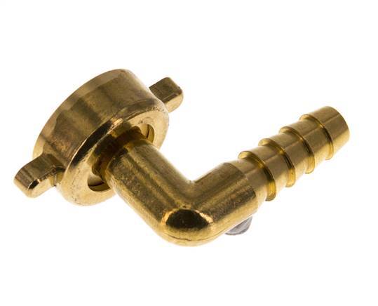 G 3/4'' x 10mm Brass 90 deg Elbow Hose barb with NBR Seal and Wing Nut 16 Bar