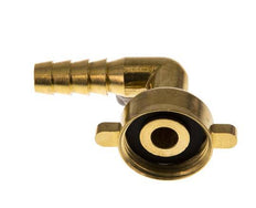 G 3/4'' x 10mm Brass 90 deg Elbow Hose barb with NBR Seal and Wing Nut 16 Bar