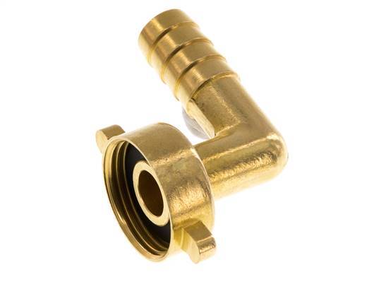 G 3/4'' x 13mm Brass 90 deg Elbow Hose barb with NBR Seal and Wing Nut 16 Bar