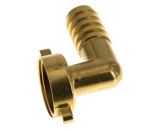 G 1'' x 19mm Brass 90 deg Elbow Hose barb with NBR Seal and Wing Nut 16 Bar