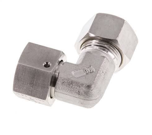 M22x1.5 x 15L Stainless steel Adjustable 90 deg Elbow Compression Fitting with Sealing cone and O-ring 315 Bar DIN 2353